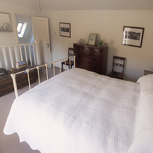 The bedroom at the Cider House